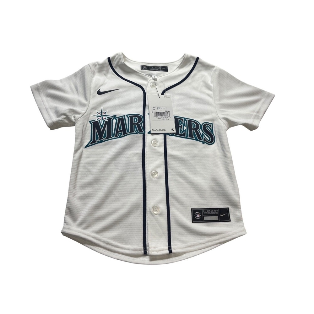 Nike Seattle Mariners Cal Raleigh 29 White Baseball Jersey Kids Size L 7 NWT